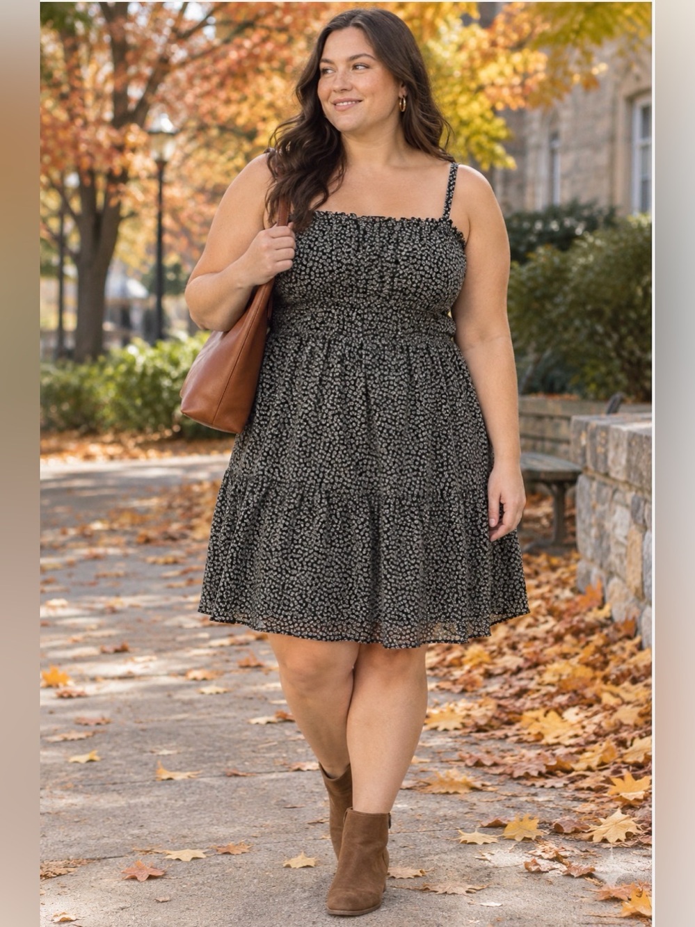 Madewell Plus Sophia Cami Tiered Mini Dress in Micro Daisy 18W